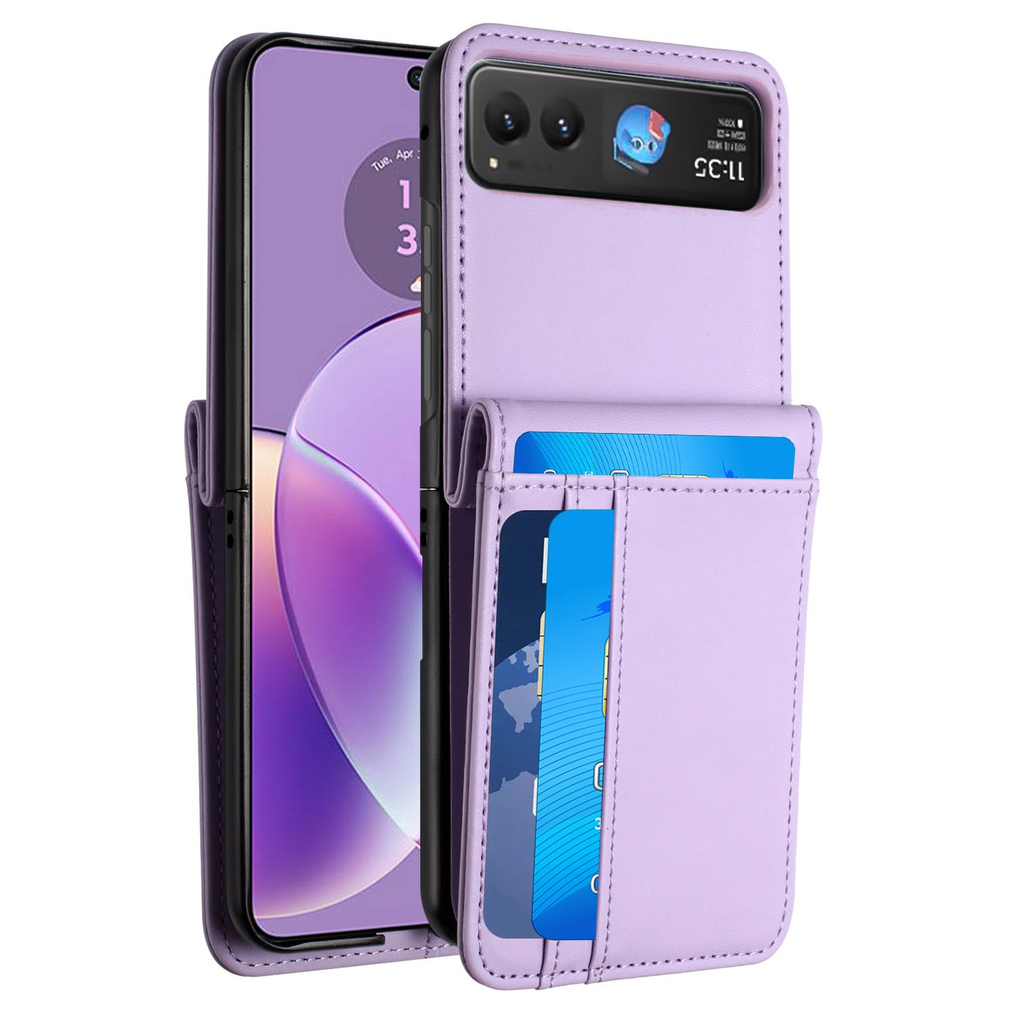 Motorola Razr 2023 Card Slot Wallet Holder Case Cover - Light Purple (1106398)
