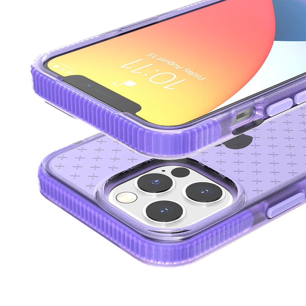 Apple iPhone 13 Pro CROSS Design Ultra Thick 3.0mm Transparent ShockProof Hybrid Case Cover - Purple (1102773)