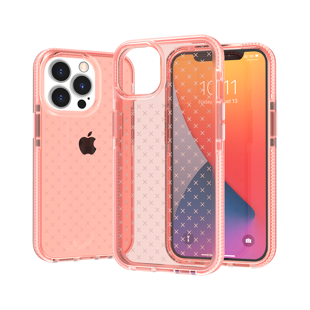 Apple iPhone 13 Pro CROSS Design Ultra Thick 3.0mm Transparent ShockProof Hybrid Case Cover - Red (1102774)
