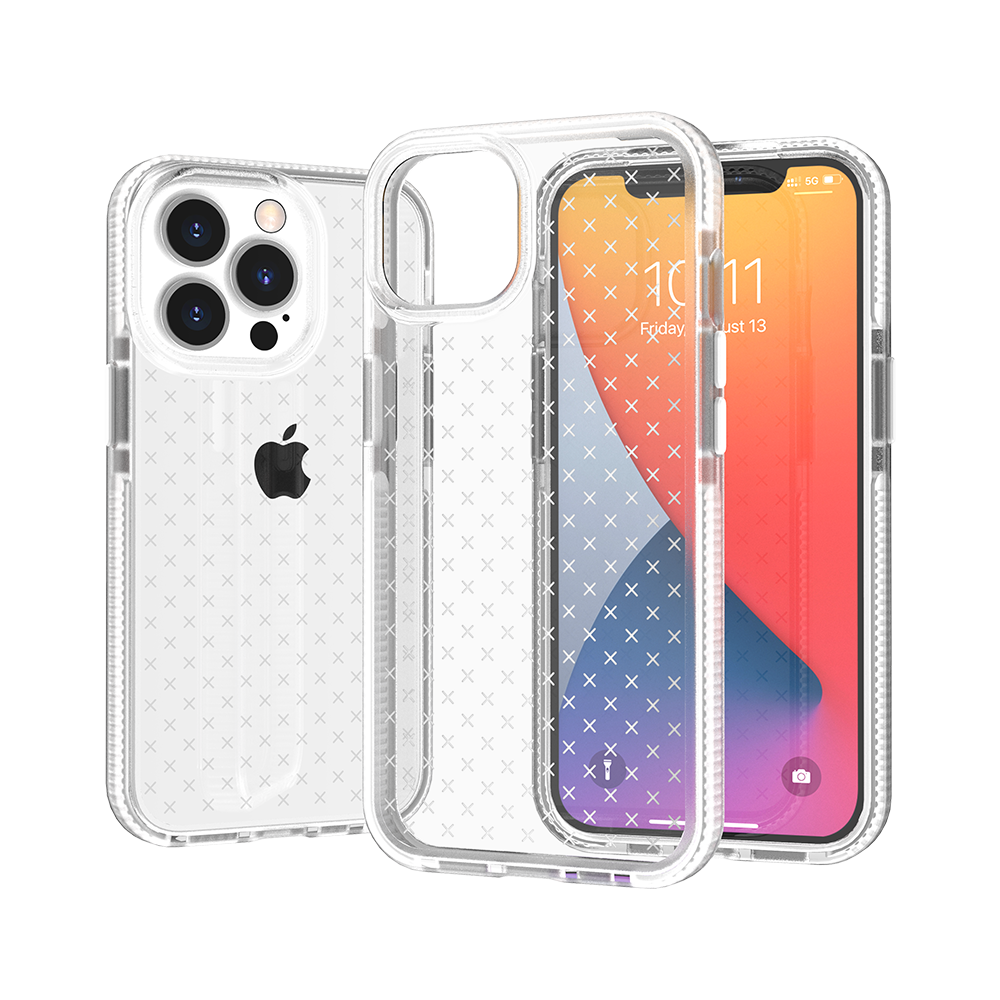 Apple iPhone 13 Pro CROSS Design Ultra Thick 3.0mm Transparent ShockProof Hybrid Case Cover - White (1102775)