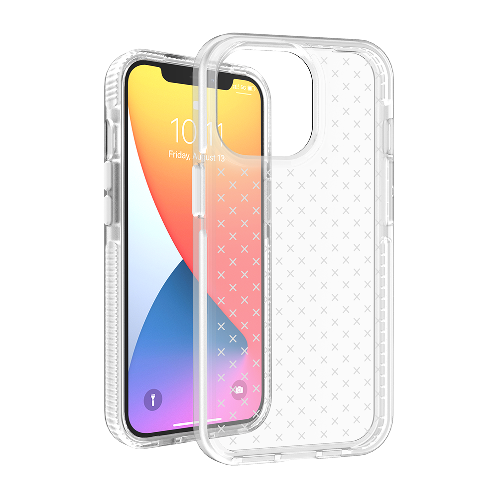 Apple iPhone 13 Pro CROSS Design Ultra Thick 3.0mm Transparent ShockProof Hybrid Case Cover - White (1102775)