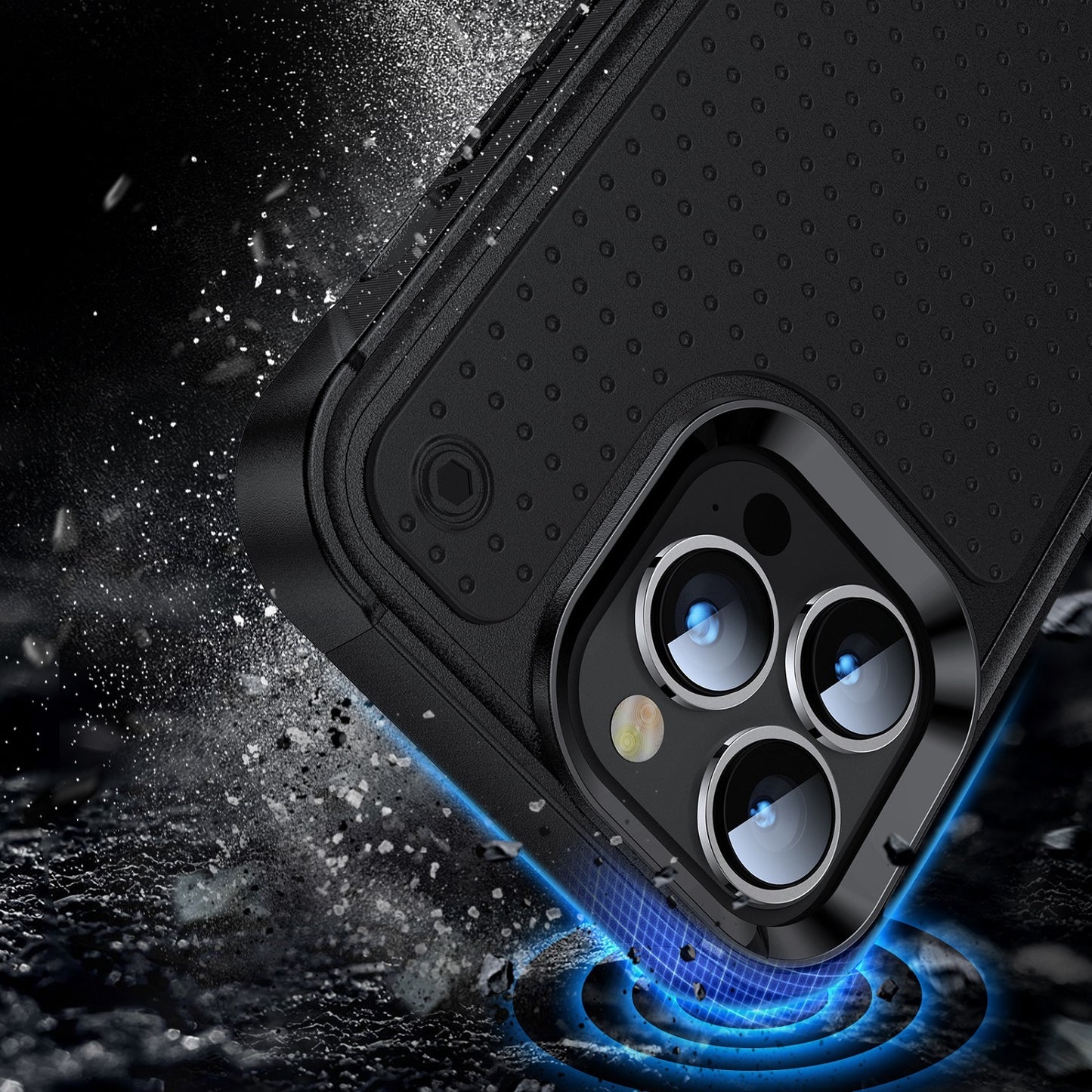 iPhone 15 Pro Max DOT Thick Beautiful Hybrid Case Cover - Black/Black (1106176)