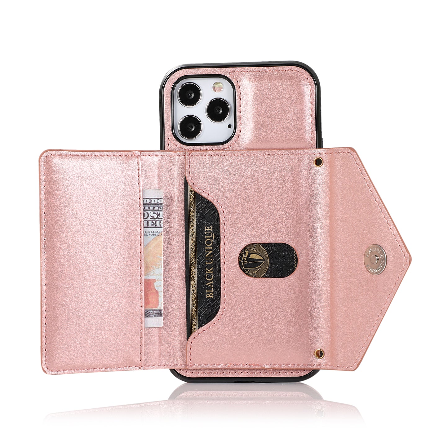 Moto G Play 2021 ELEGANT Wallet Case ID Money Holder Case Cover - Rose Gold (1101379)