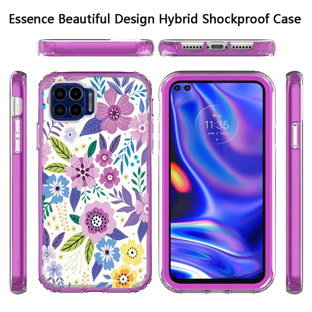 Moto One 5G 6.7 Essence Beautiful Design Hybrid Shockproof Case Cover - Flowers (1101873)