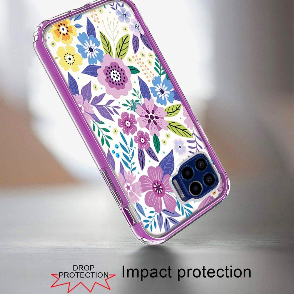 Moto One 5G 6.7 Essence Beautiful Design Hybrid Shockproof Case Cover - Flowers (1101873)