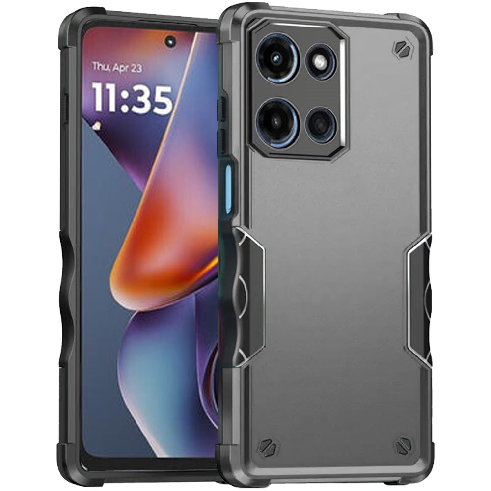 Motorola Moto G 5G 2025 Exquisite Tough Shockproof Hybrid Case Cover - Grey ( 1103696) (MSRP $39.99)