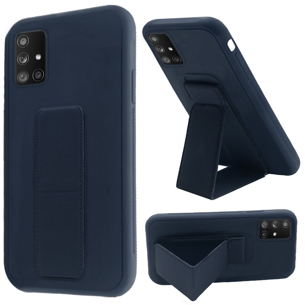 Galaxy A51 5G Foldable Magnetic Kickstand Vegan Case Cover - Blue (10990)