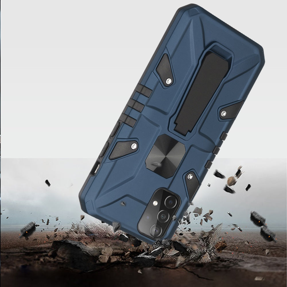 Samsung Galaxy A52 5G Force Magnetic Tough Kickstand Hybrid Case Cover - Blue (1103386)