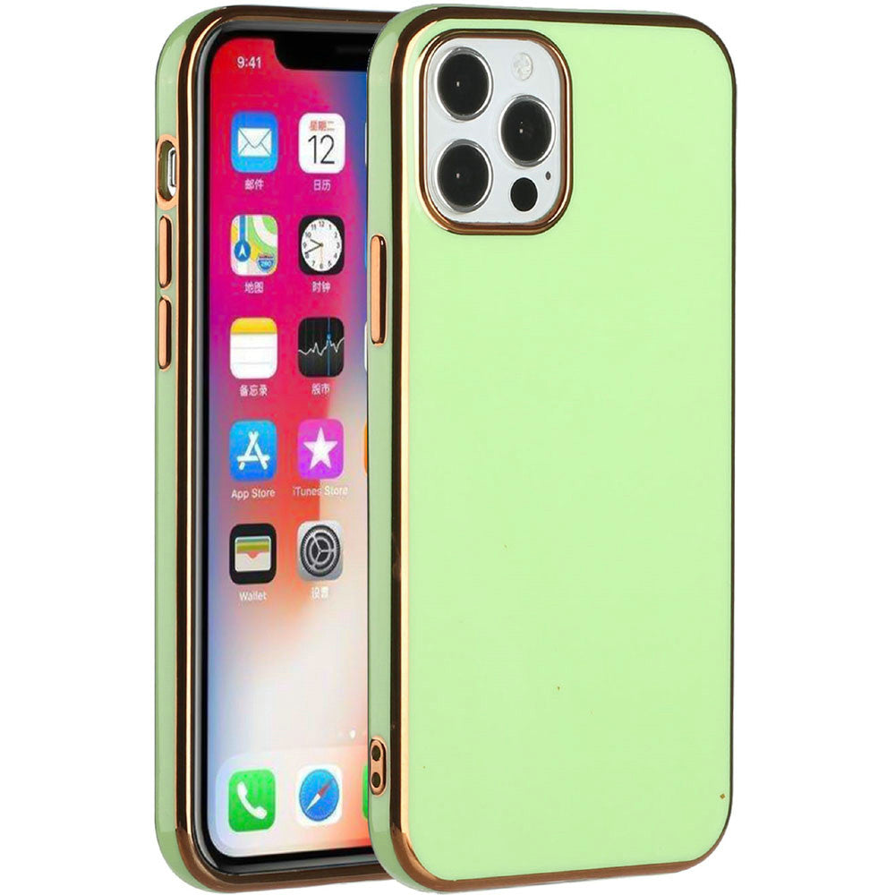 Apple iPhone SE2 (2020) 8/7/6/6s Electroplated Fashion Solid Color TPU Case Cover - Light Green (1102999)