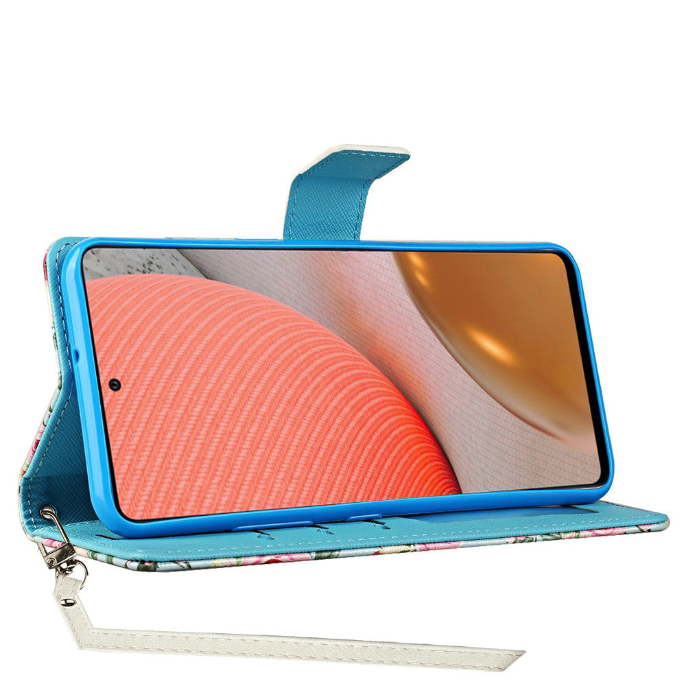 Moto G Power 2021 Vegan Design Wallet ID Card Case Cover - Live Life (1100657)