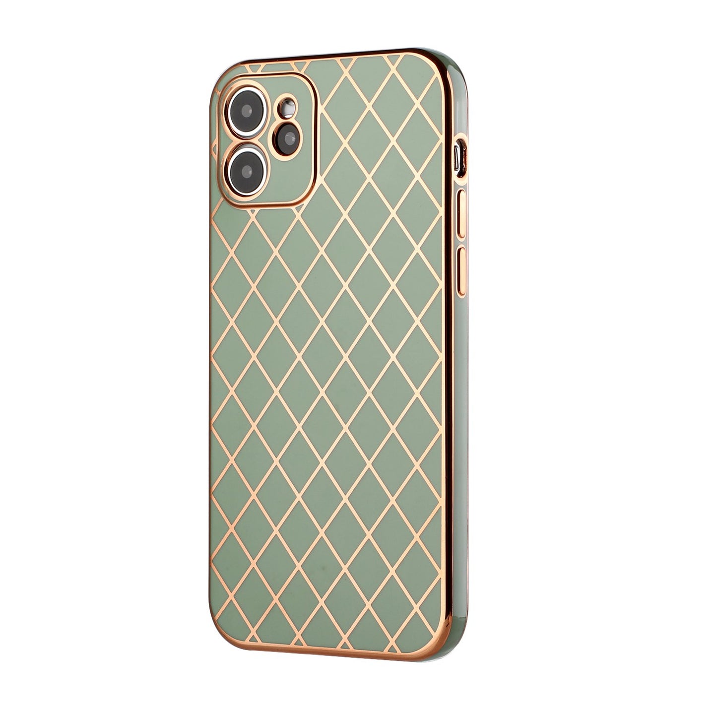 Apple iPhone XR Electroplated Grid Diamond Lines TPU Case Cover - Green (1103030)