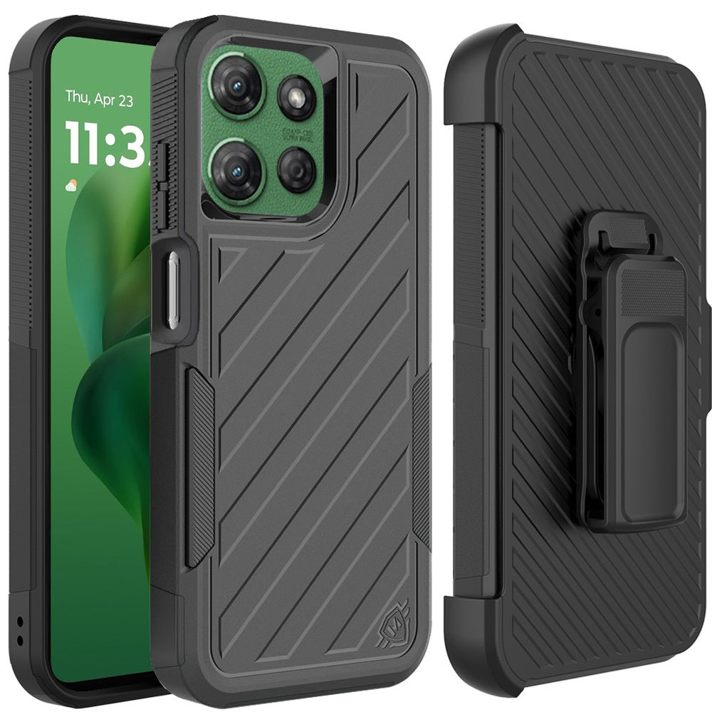 Motorola Moto G Power 5G 2025 Noble lined shockproof dual layer hybrid - Black/Black (1102641)