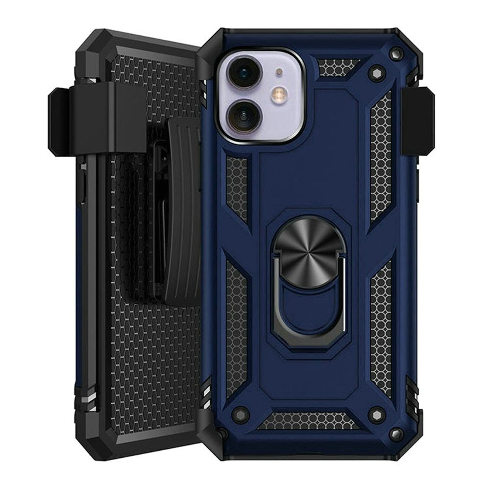 Apple iPhone 12 Mini 5.4 Holster Magnetic Ringstand Clip Cover Case - Blue (1101837)