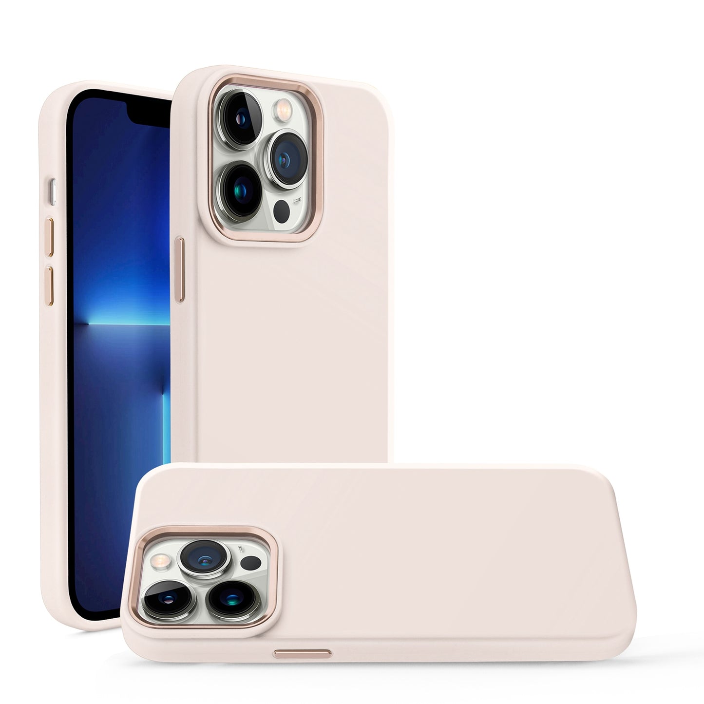 iPhone 15 Pro Premium LIQUID Silicone with Metal Buttons and Camera Edges Case Cover - Black (1106185)