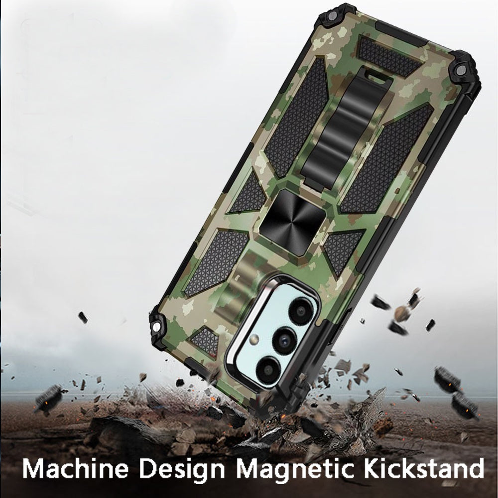 Samsung Galaxy A13 5G Machine Design Magnetic Kickstand Case Cover - Camo Green (1103206)