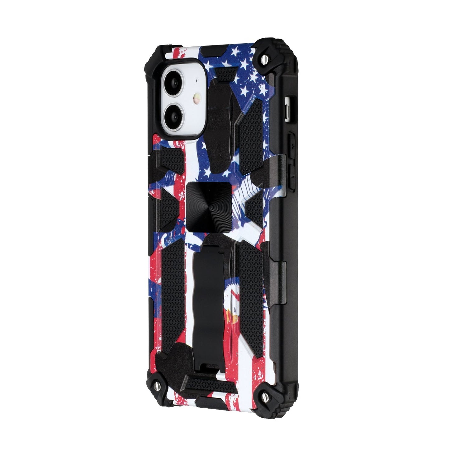 Apple iPhone 13 Pro Max 6.7 Machine Design Magnetic Kickstand Case Cover - American Flag (1102167)