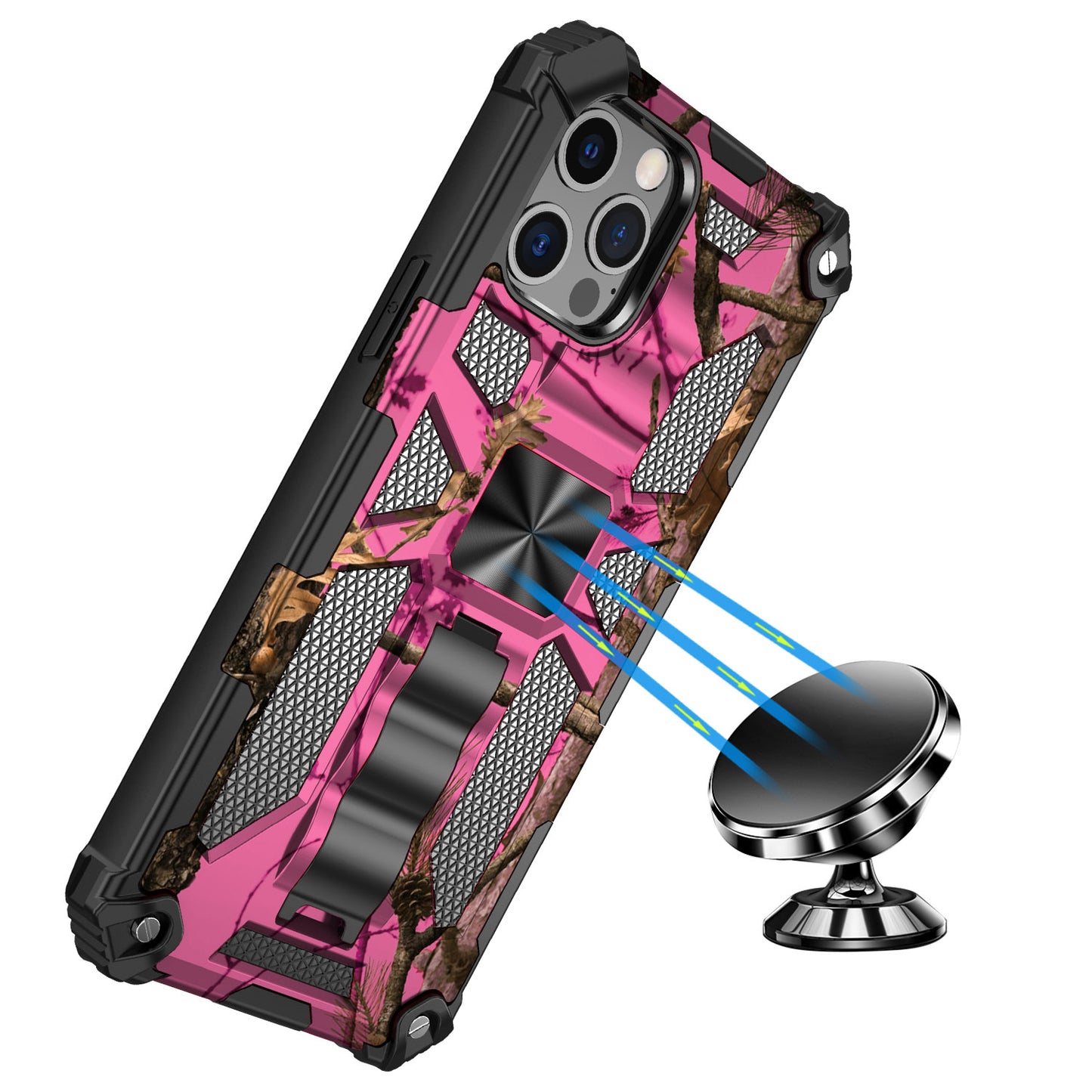 Apple iPhone SE2 (2020) 8/7 Machine Design Magnetic Kickstand Case Cover - Camo Pink (1103011)