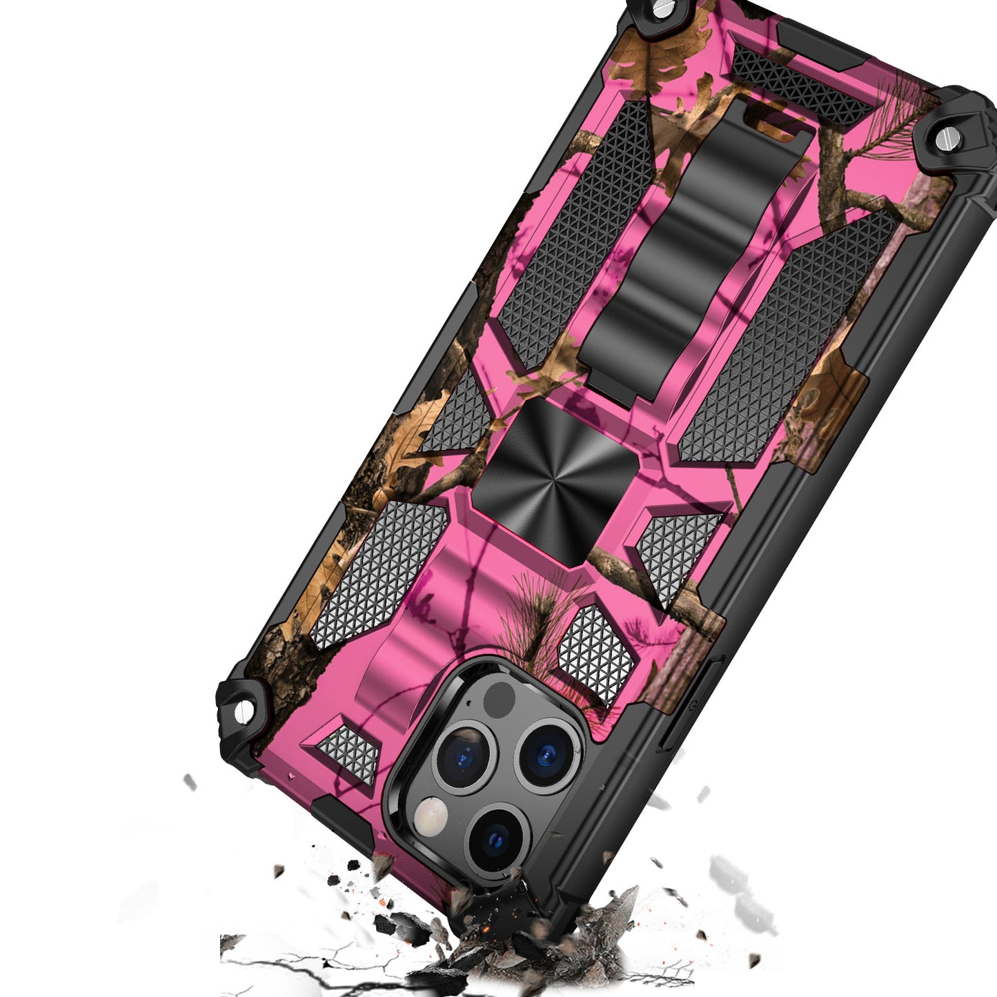 Apple iPhone SE2 (2020) 8/7 Machine Design Magnetic Kickstand Case Cover - Camo Pink (1103011)