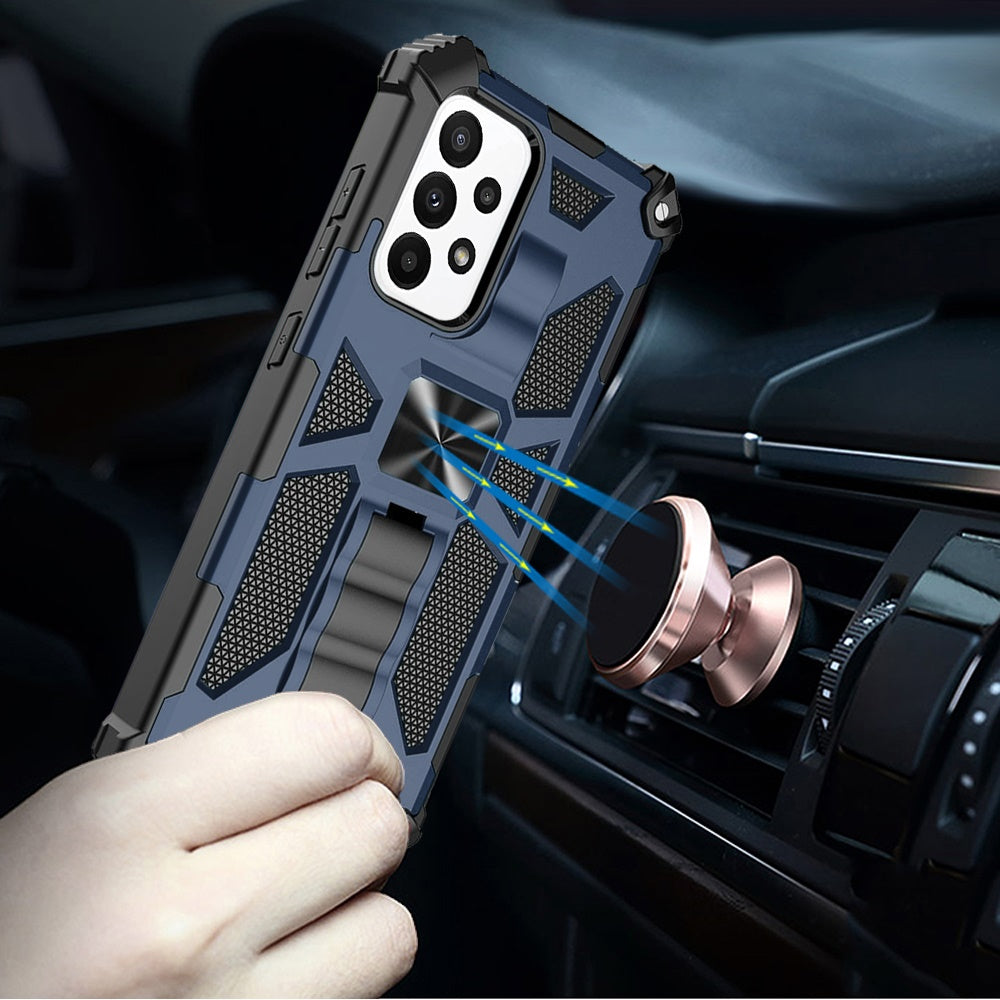 Samsung A23 5G Machine Magnetic Kickstand Case Cover - Dark Blue (1105090)