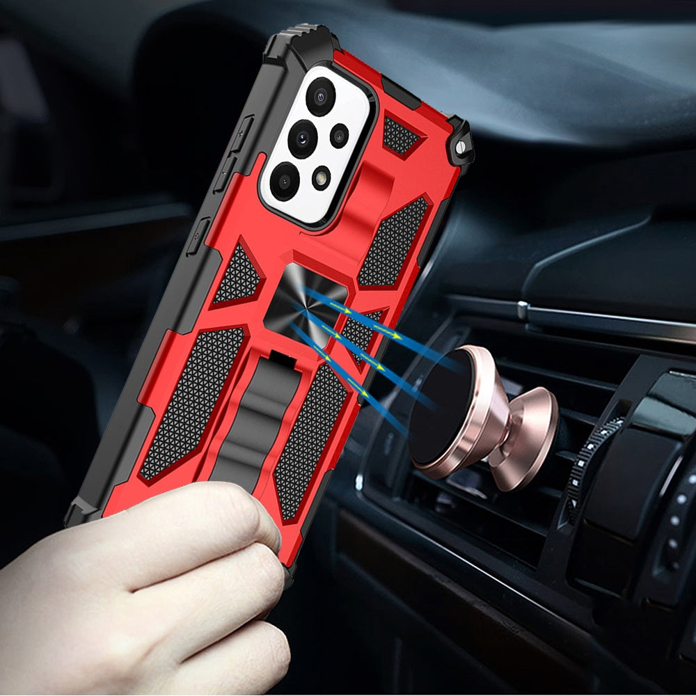 Samsung A23 5G Machine Magnetic Kickstand Case Cover - Red (1105091)