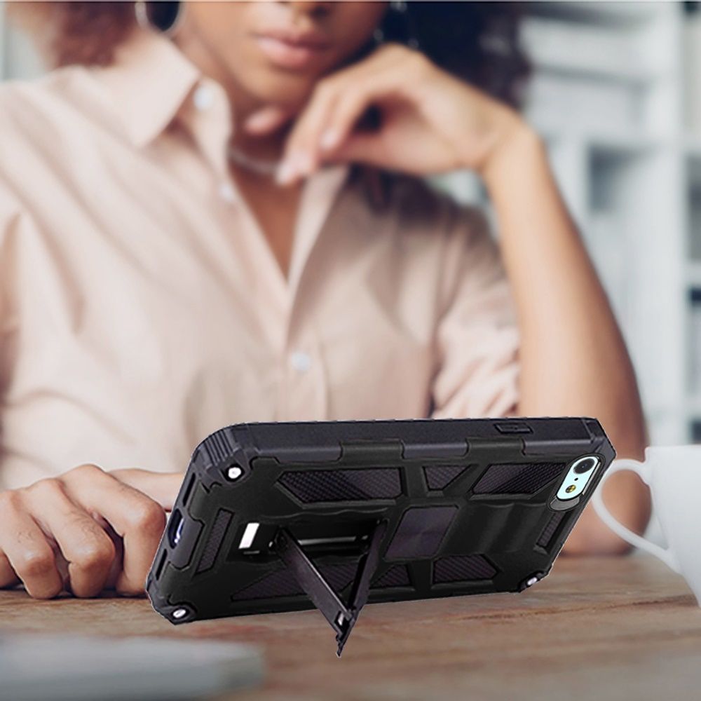 Apple iPhone SE 3 (2022) SE/8/7 Machine Magnetic Kickstand Case Cover - Black (1105166)