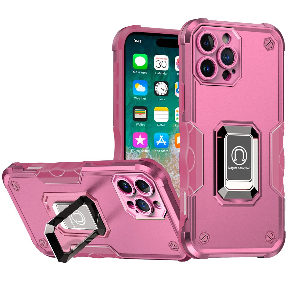 iPhone 16 Pro Max 6.9 inch OPTIMUM Magnetic Ring Stand Hybrid Case Cover - Pink (1102959)