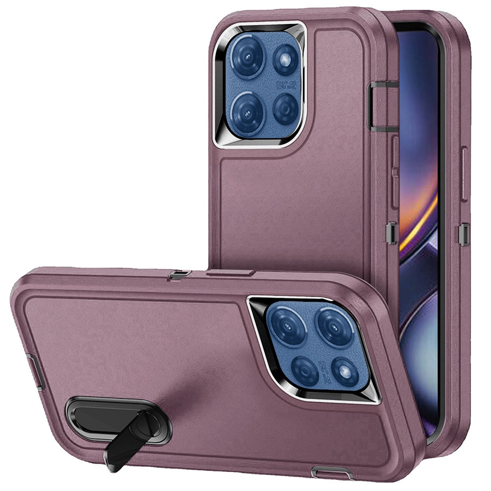 Motorola Moto G 5G 2025 PEAK 3in1 Toughest Hybrid with Stand Cover Case - Burgundy/Black ( 1103359) (MSRP $49.99)
