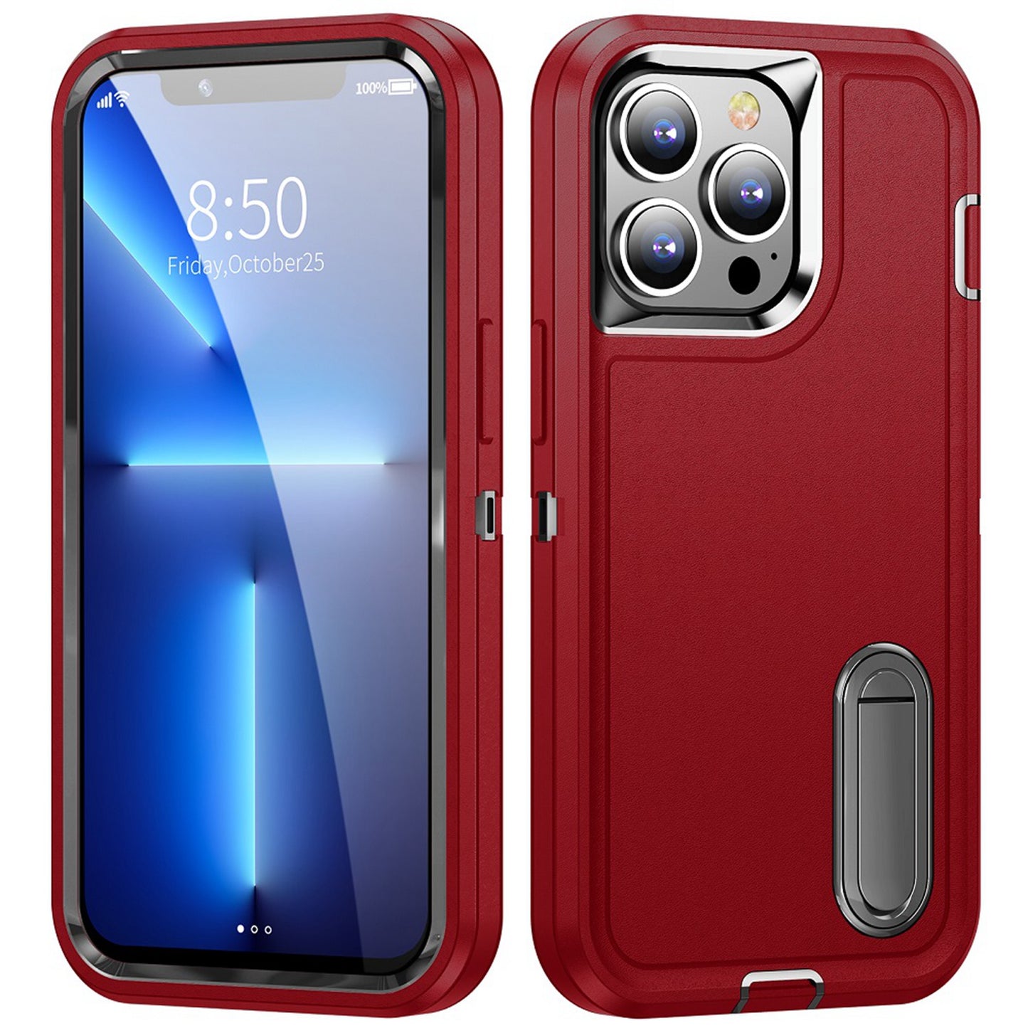Apple iPhone 11 (XI6.1) PEAK 3in1 Toughest Hybrid with Stand Cover Case - Red/Black (1106739)