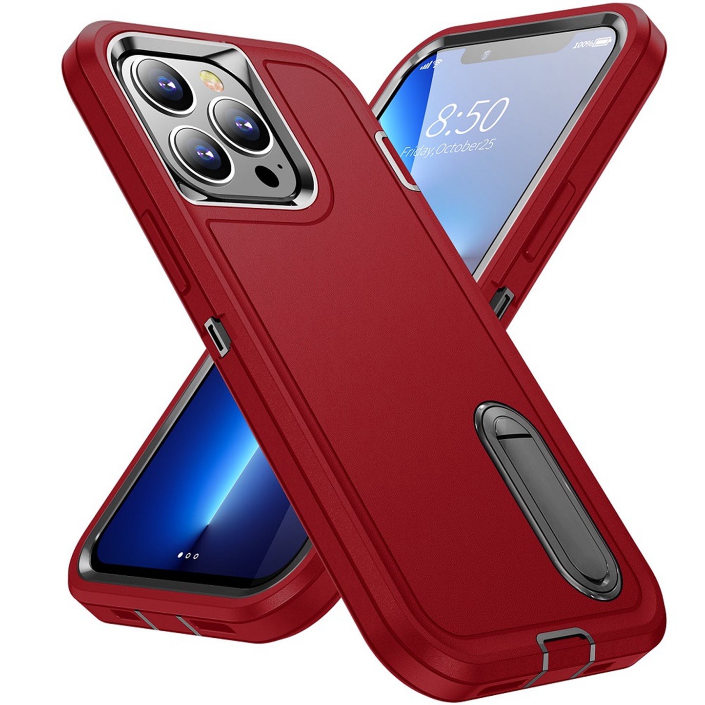 Apple iPhone 11 (XI6.1) PEAK 3in1 Toughest Hybrid with Stand Cover Case - Red/Black (1106739)
