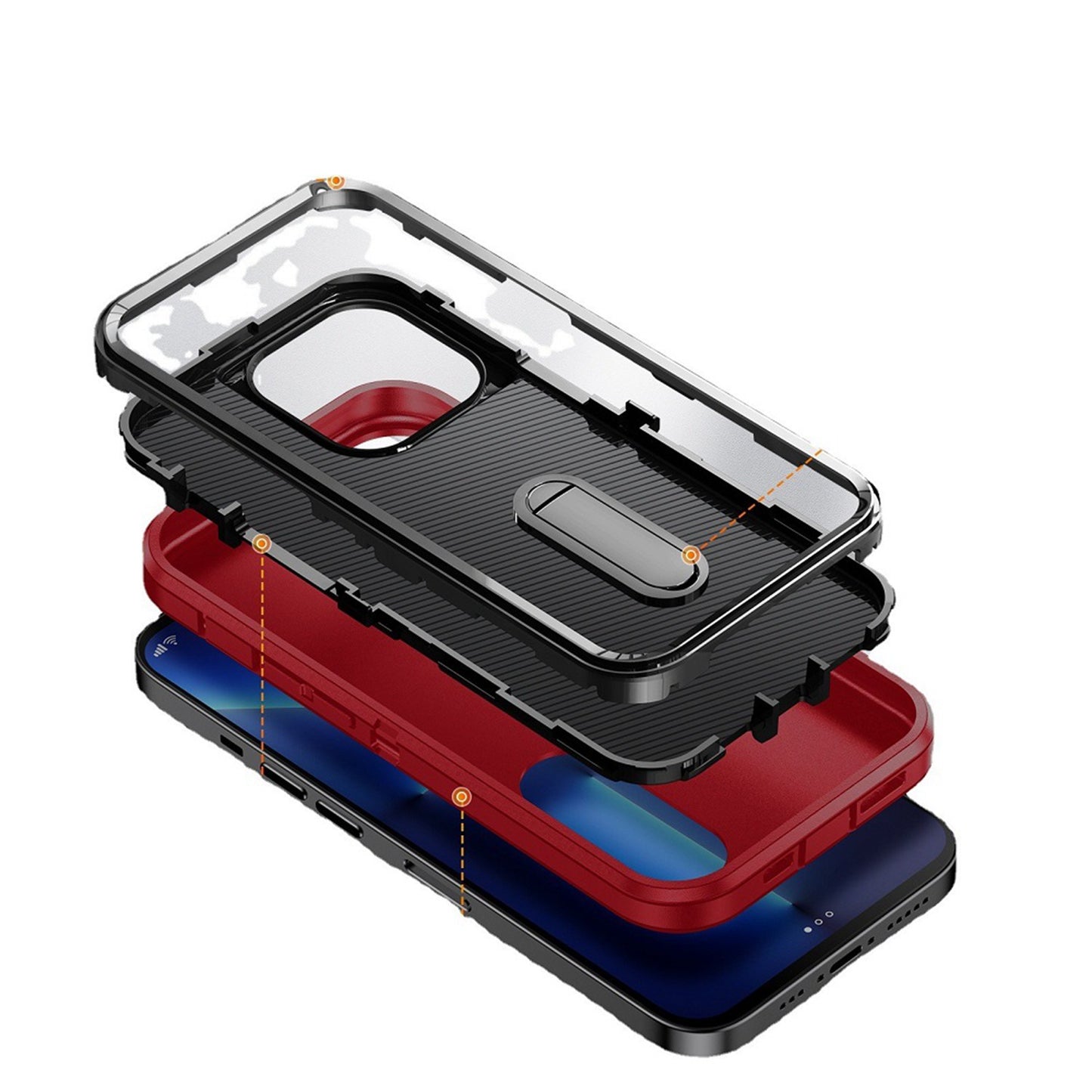 Apple iPhone 11 (XI6.1) PEAK 3in1 Toughest Hybrid with Stand Cover Case - Red/Black (1106739)