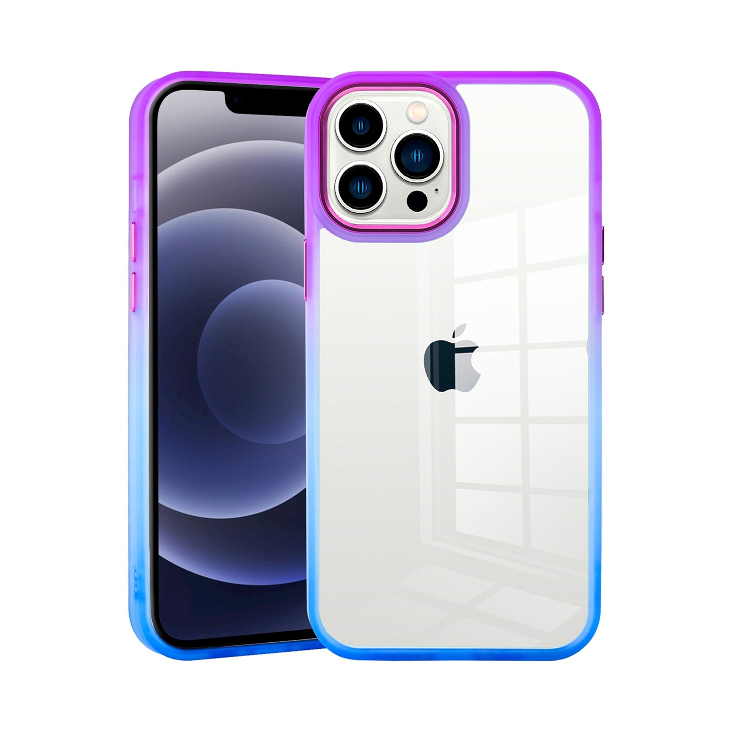 Apple iPhone 14 PRO Radiant Two Tone Transparent Thick Hybrid Case Cover - Purple/Blue (1104643)