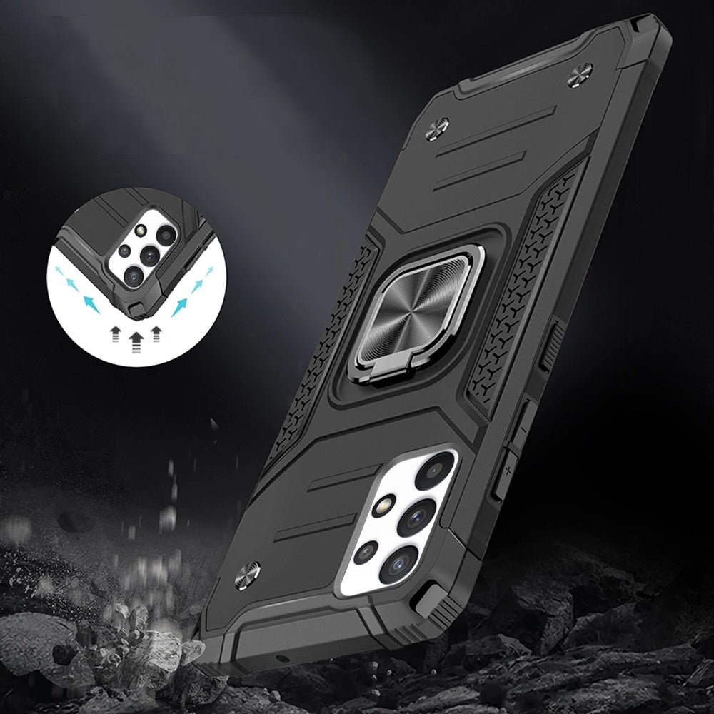 Samsung A23 5G Robust Magnetic Kickstand Hybrid Case Cover - Black (1104801)