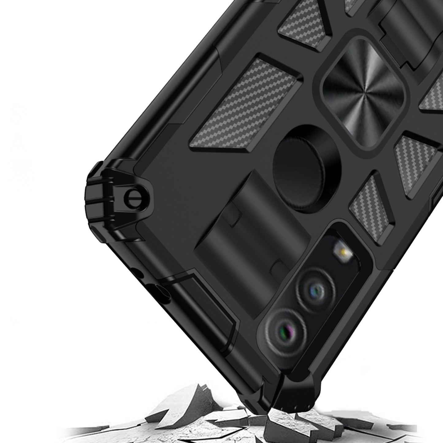 Cricket Ovation 3 Rockstar Machine Magnet Mount Friendly Kickstand Case Cover - Black/Black (1105257)
