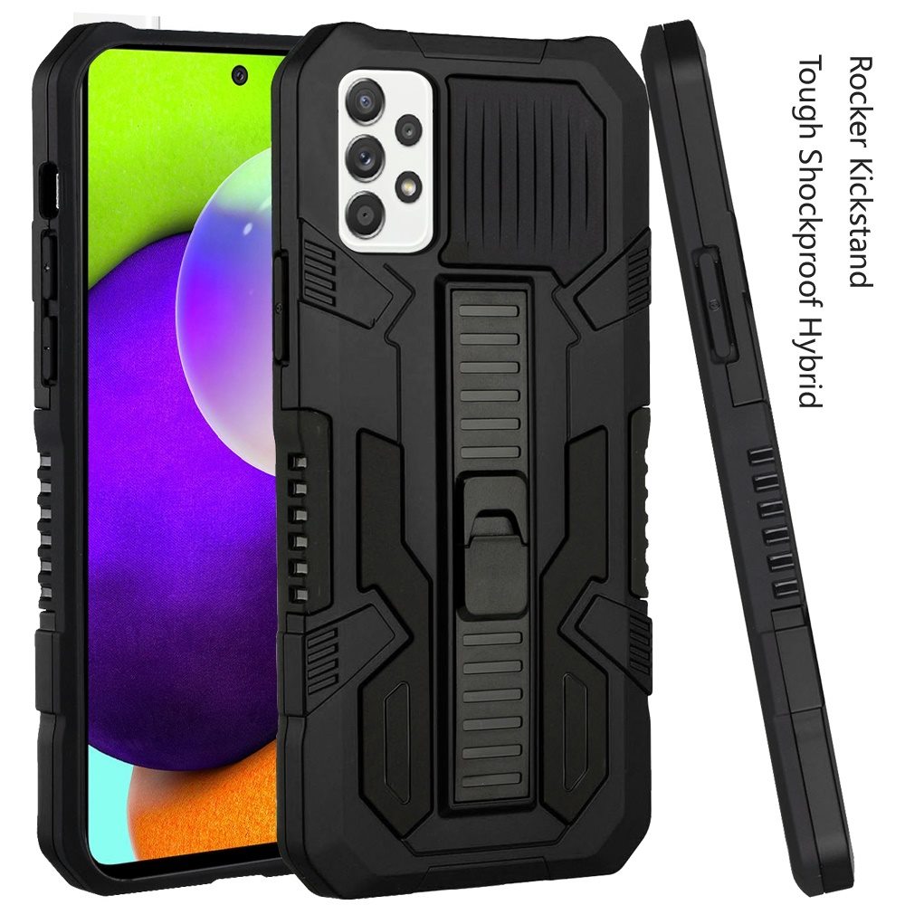 Samsung Galaxy A52 5G Rocker Kickstand Tough Shockproof Hybrid Case Cover - Black (1101072)