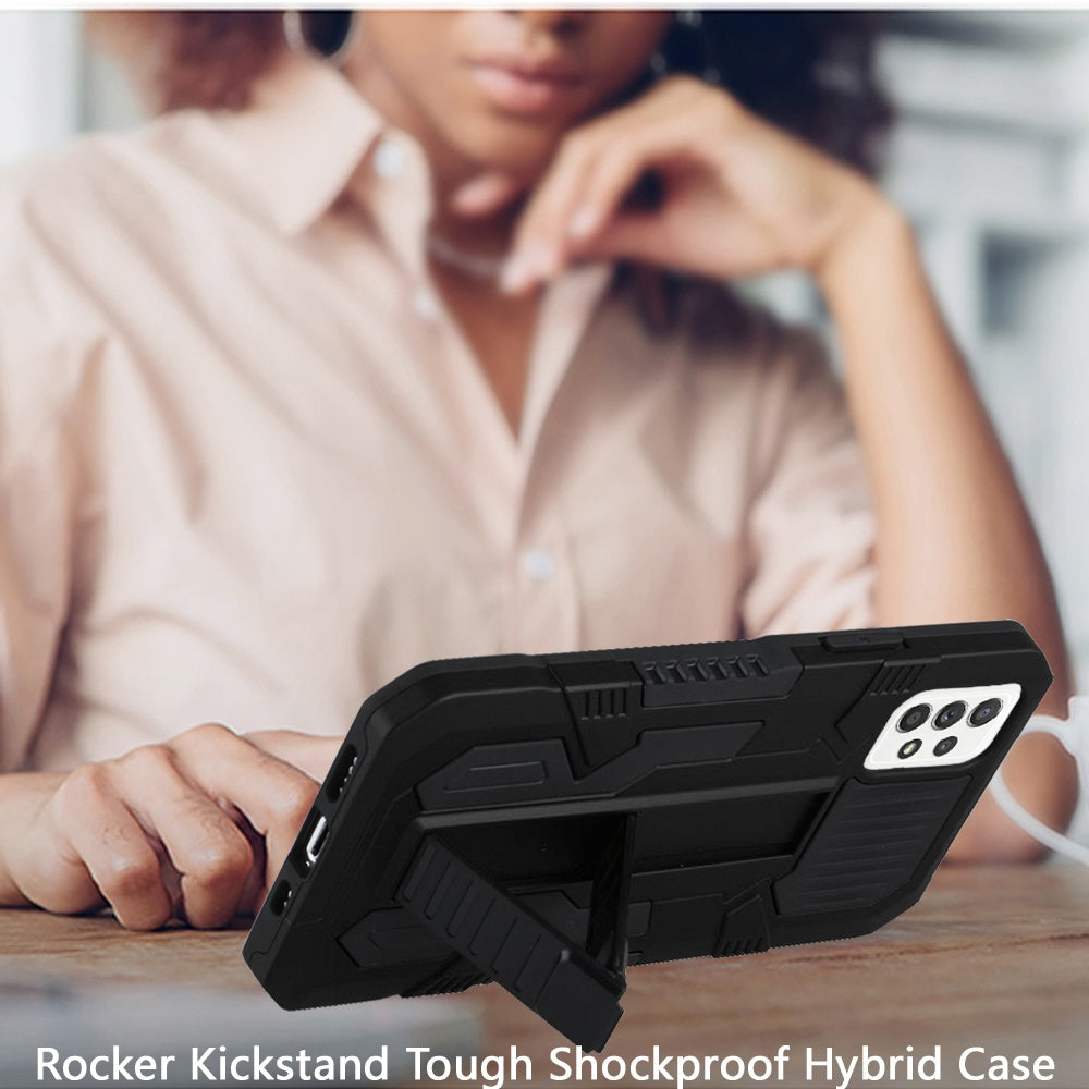 Samsung A53 5G Rocker Kickstand Tough Shockproof Hybrid Case Cover - Black (1103540)
