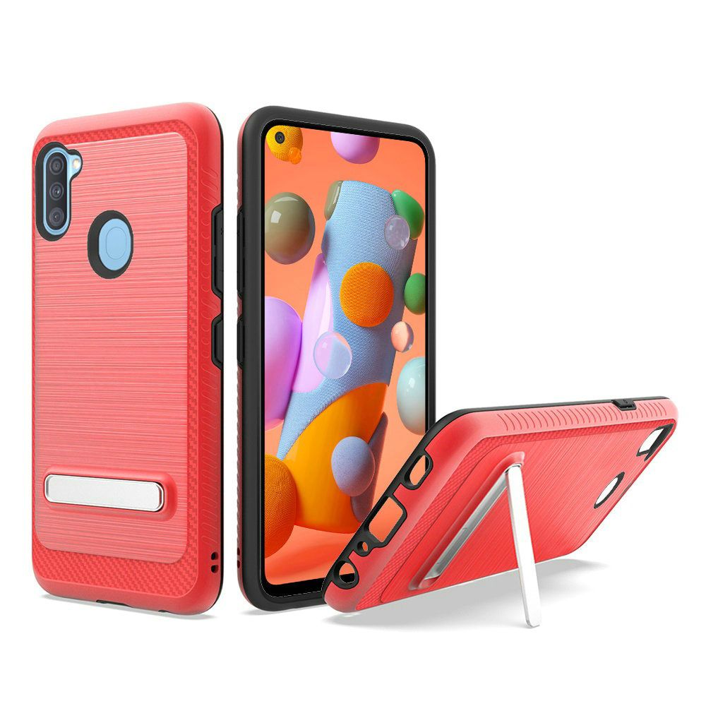 Samsung Galaxy A11 Hybrid Edged Lining magnetic kickstand - Red (10046)