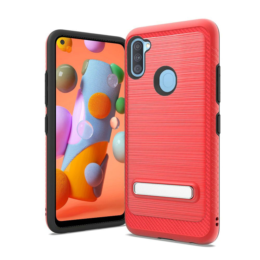 Samsung Galaxy A11 Hybrid Edged Lining magnetic kickstand - Red (10046)