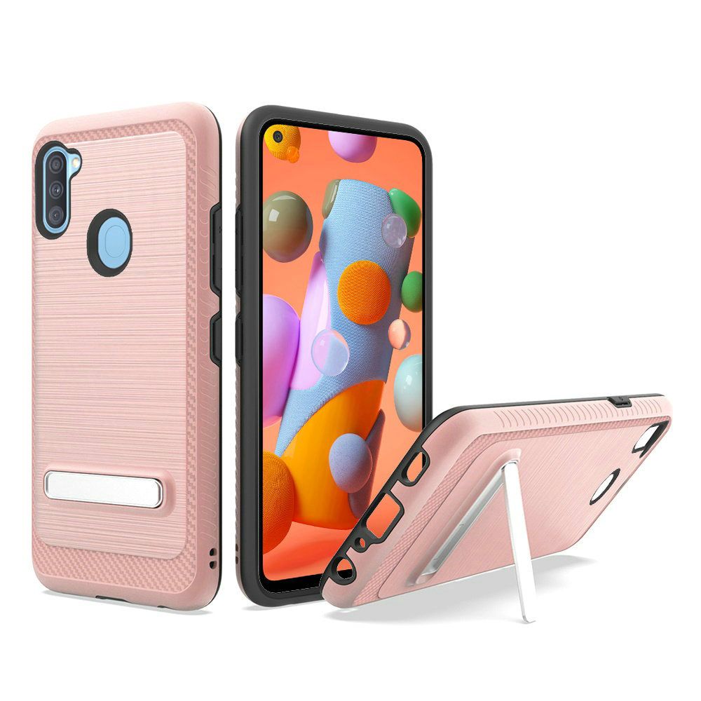 Samsung Galaxy A11 Hybrid Edged Lining magnetic kickstand - Rose Gold (10047)