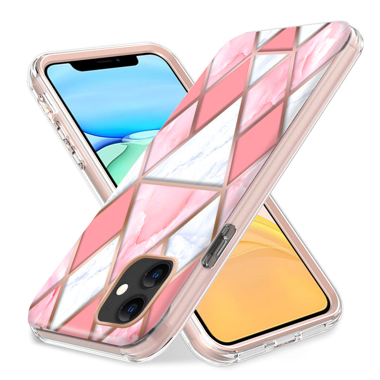 Apple iPhone XR Slick 3in1 Premium IMD Electroplated Hybrid Design Case Cover - Pink Marble (1102734)