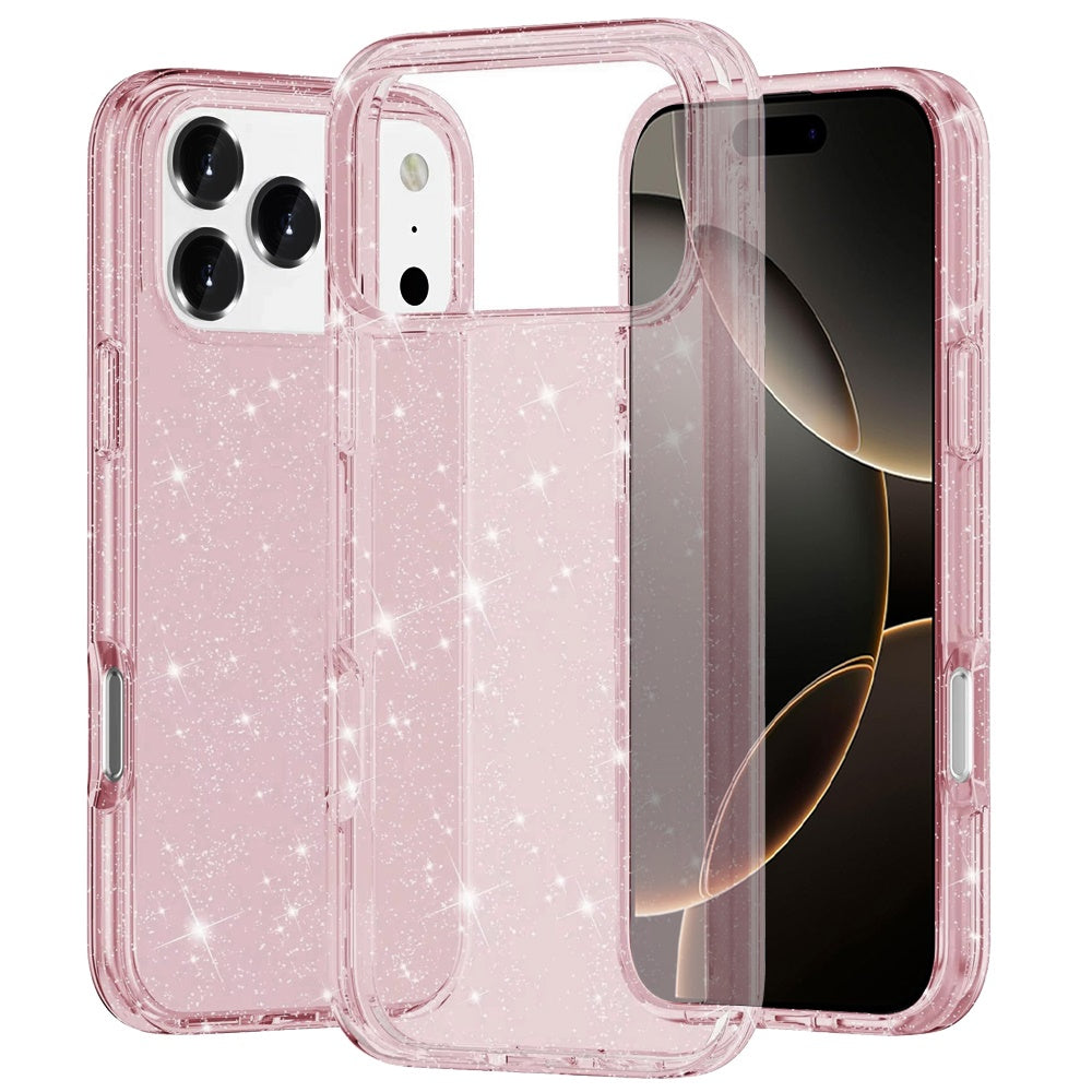 iPhone 17 Pro Max Glitter Ultra Thick 3mm Transparent Hybrid Case Cover - Pink ( 1103384) (MSRP $39.99)