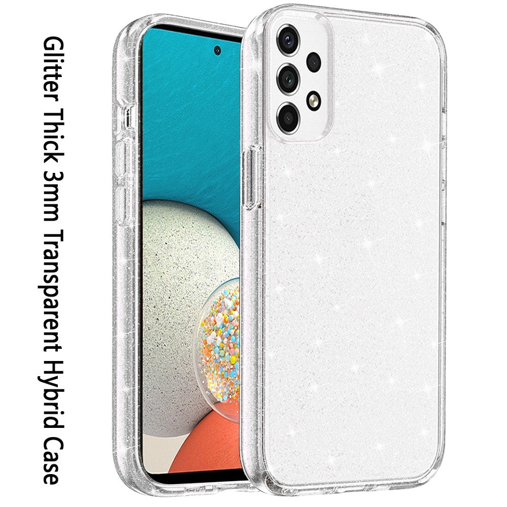 Samsung A53 5G Glitter Ultra Thick 3mm Transparent Hybrid Case Cover - Clear (1103554)