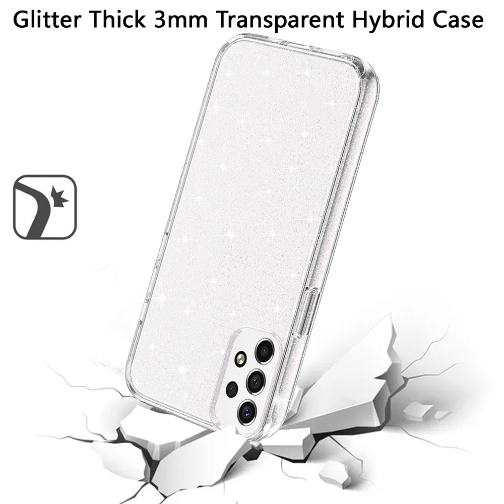 Samsung A53 5G Glitter Ultra Thick 3mm Transparent Hybrid Case Cover - Clear (1103554)