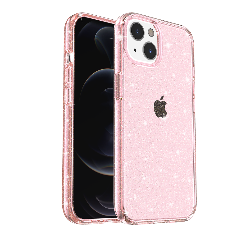 Apple iPhone 13 Pro Glitter Ultra Thick 3mm Transparent Hybrid Case Cover - Pink (1102782)