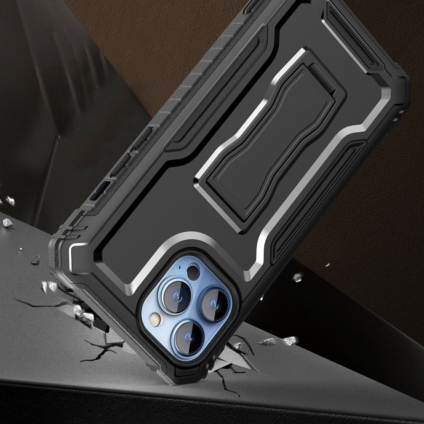 Apple iPhone 14 Plus 6.7" Tough 3in1 Holster Combo with Vertical Kickstand Cover Case - Black (1104865)