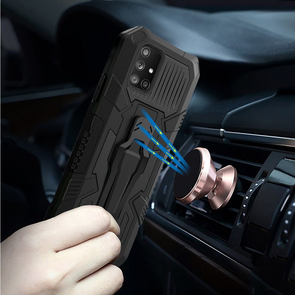 Samsung Galaxy A51 5G Travel Kickstand Clip Hybrid Case Cover - Black (110290)