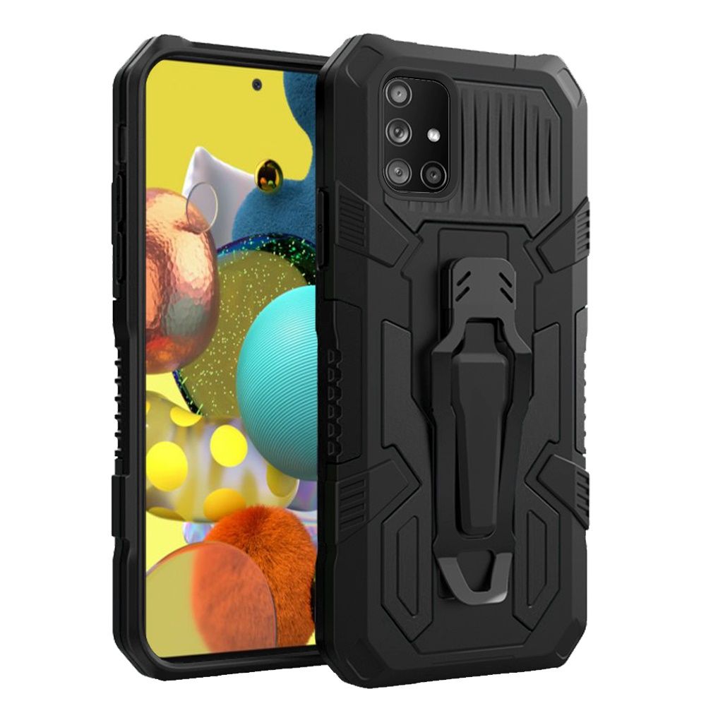Samsung Galaxy A51 5G Travel Kickstand Clip Hybrid Case Cover - Black (110290)