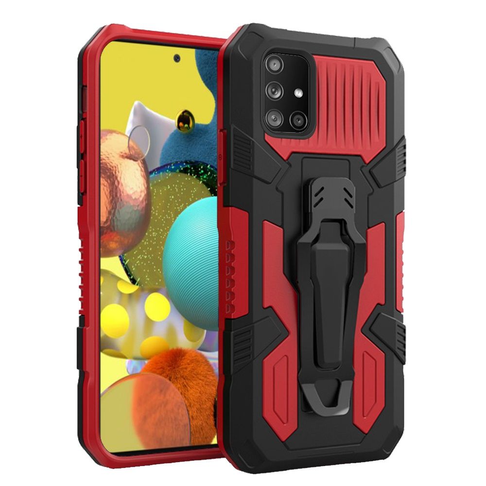 Samsung Galaxy A51 5G Travel Kickstand Clip Hybrid Case Cover - Red (110291)