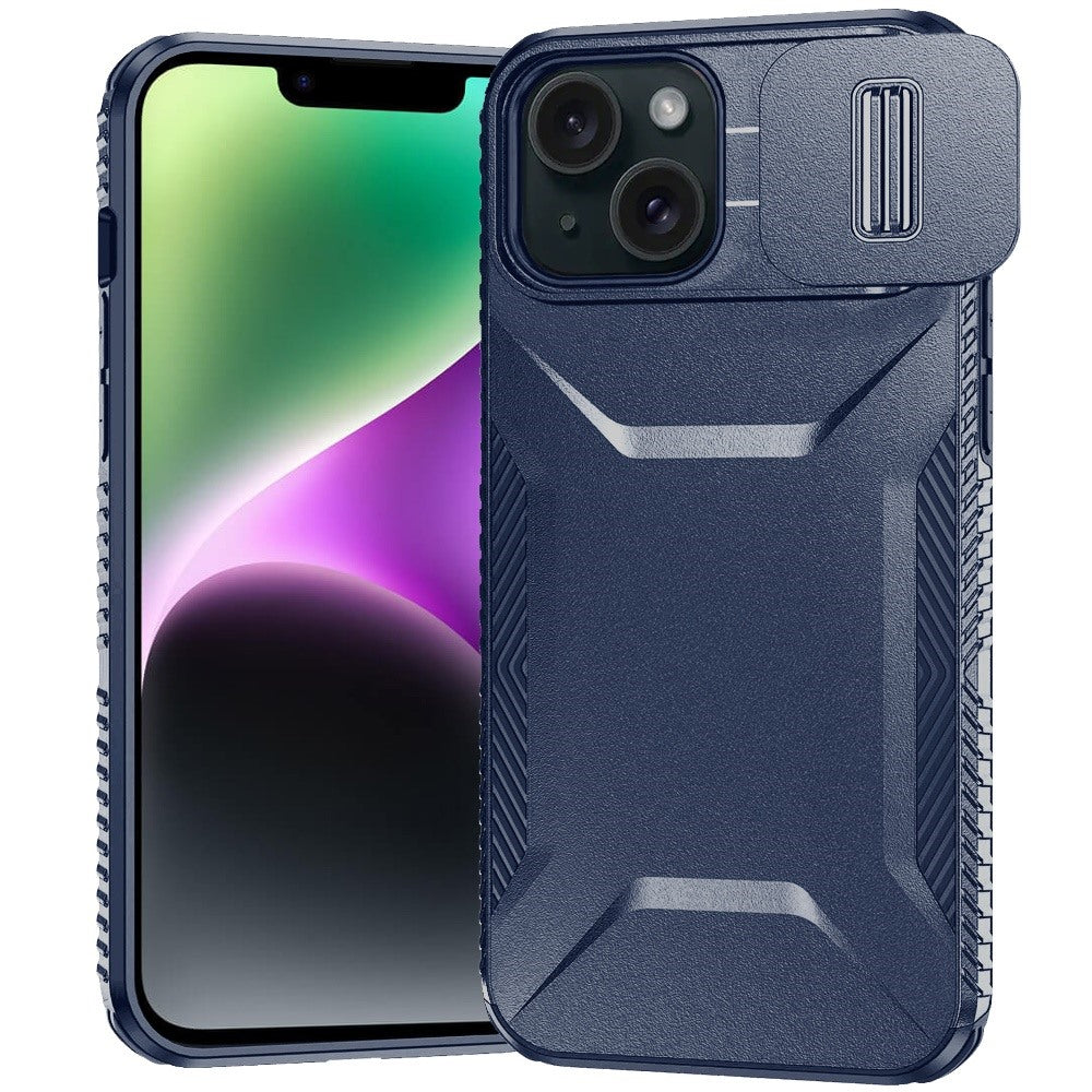 iPhone 15/14/13 and 16E Ultimate U Design Hybrid with Camera Window Covering - Dark Blue ( 1107625) (MSRP $49.99)