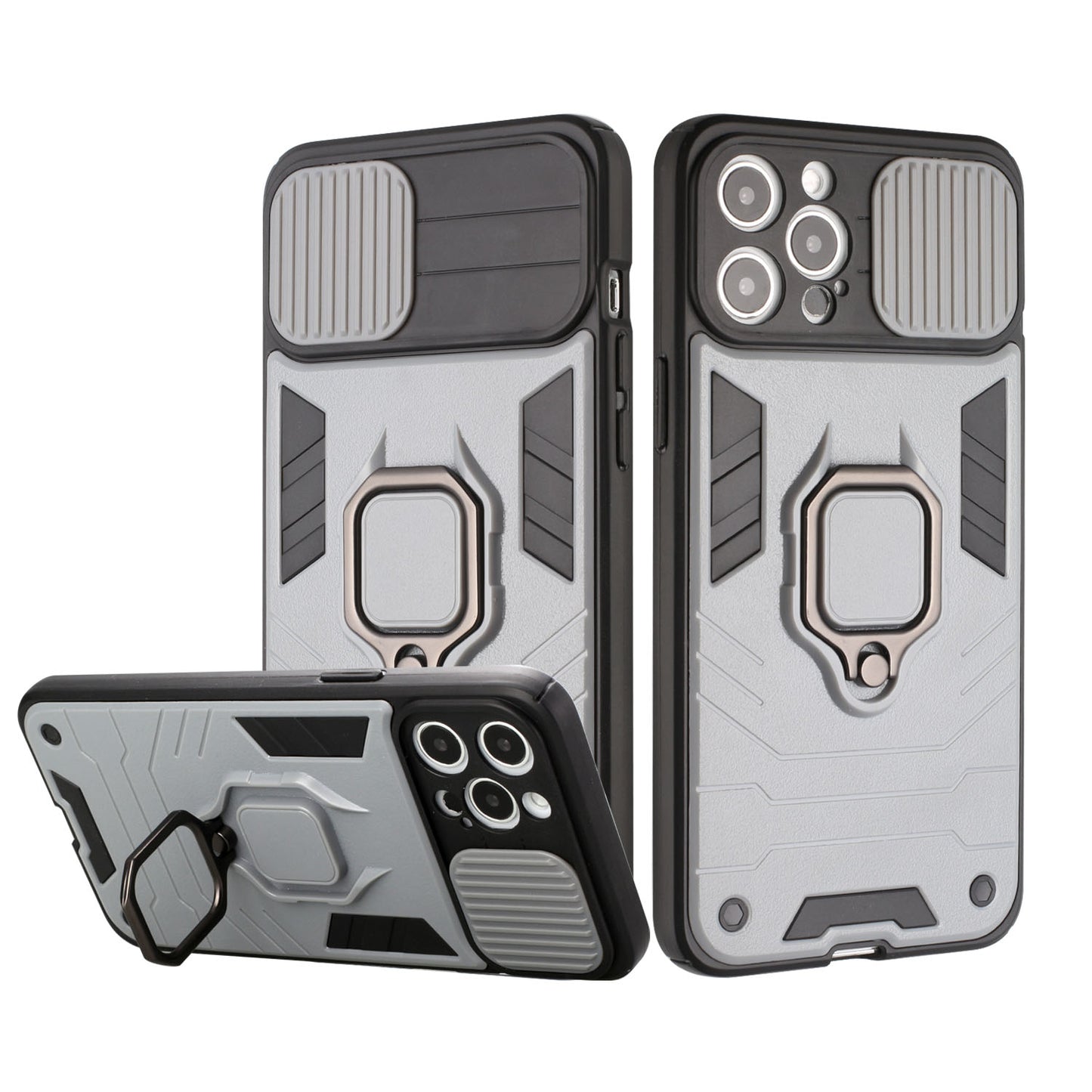 Apple iPhone XR Urban Design Magnetic Ring Stand Hybrid Camera Case Cover - Gray (1103035)