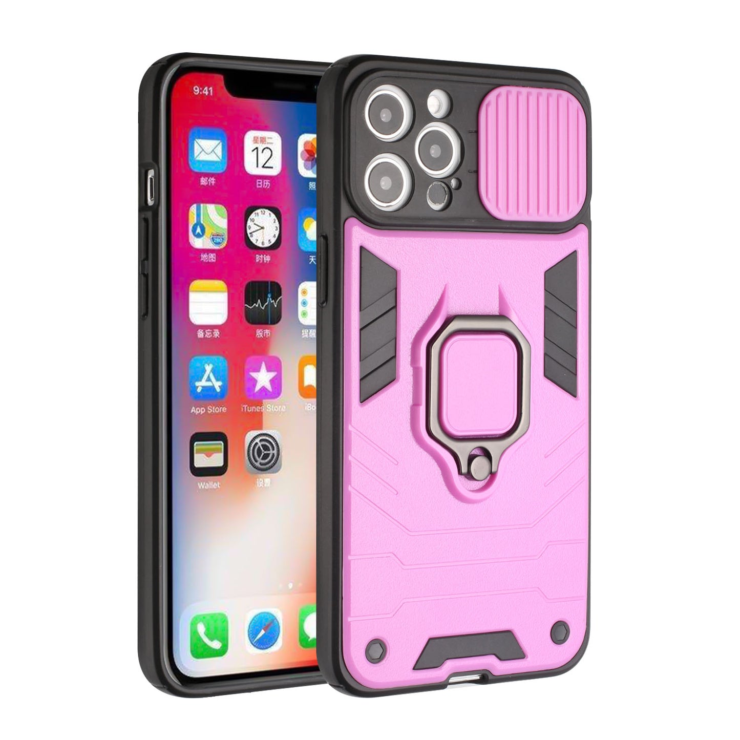 Apple iPhone XR Urban Design Magnetic Ring Stand Hybrid Camera Case Cover - Purple (1103036)